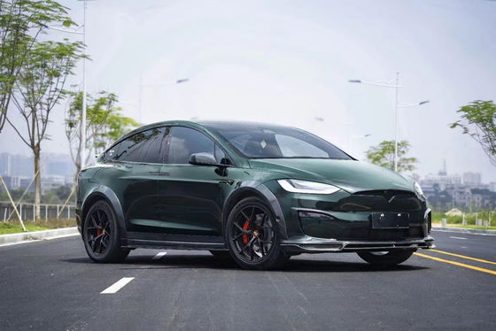 CMST Tesla Model X Body Kit Verde Escuro Kit Widebody Tesla 2023 Difusor de Lábios Frontais