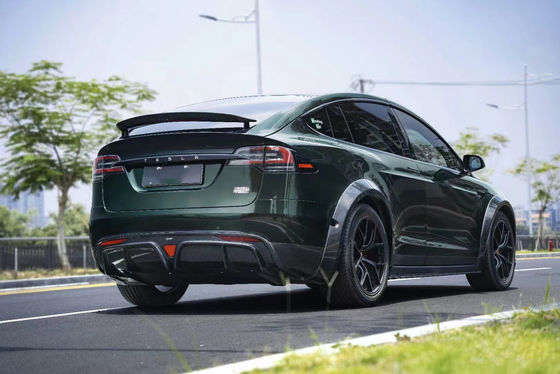 CMST Tesla Model X Body Kit Verde Escuro Kit Widebody Tesla 2023 Difusor de Lábios Frontais