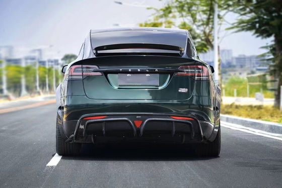 CMST Tesla Model X Body Kit Verde Escuro Kit Widebody Tesla 2023 Difusor de Lábios Frontais