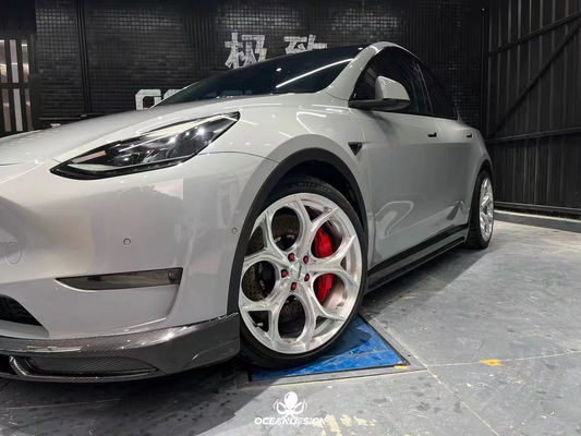 Modelo Branco Brilhante Y Widebody Customizado Diffuser traseiro Bumper Fibra de Carbono Seca