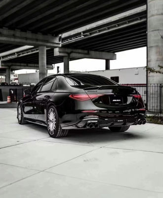 Para Mercedes Classe S W223 S400 S450 Kit de corpo de fibra de carbono W223 Maybach Modernizado BUS estilo frontal pá difusor spoiler