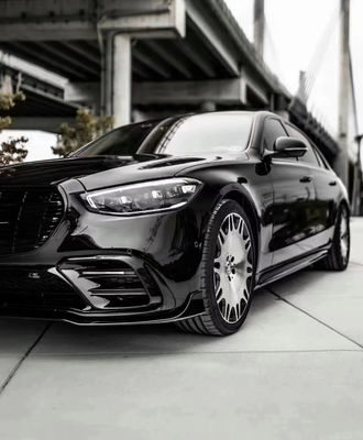 Para Mercedes Classe S W223 S400 S450 Kit de corpo de fibra de carbono W223 Maybach Modernizado BUS estilo frontal pá difusor spoiler