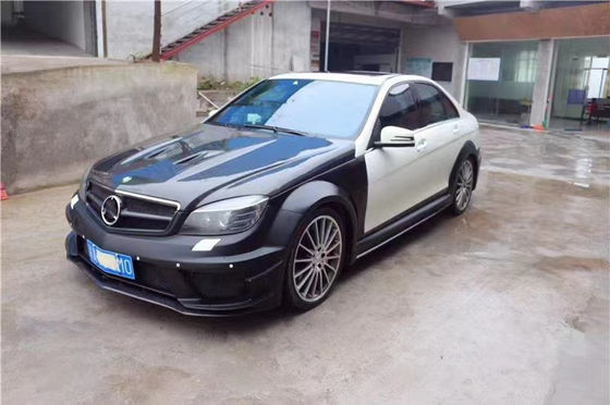 Para o Mercedes W204 C63 Body Kit W204 Upgraded Black Series Style Front e Rear Bumper Hood Widebody Kit