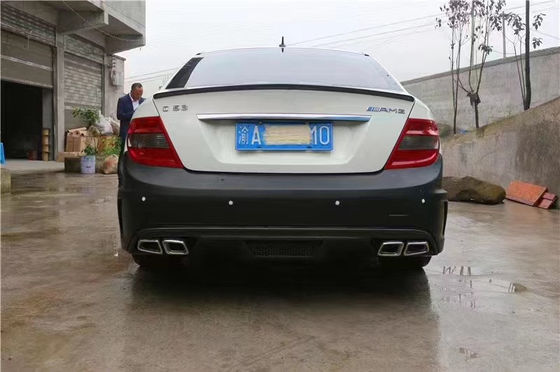 Para o Mercedes W204 C63 Body Kit W204 Upgraded Black Series Style Front e Rear Bumper Hood Widebody Kit